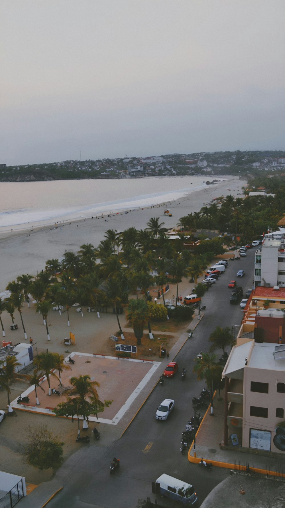 a view of a beach from a high point of view