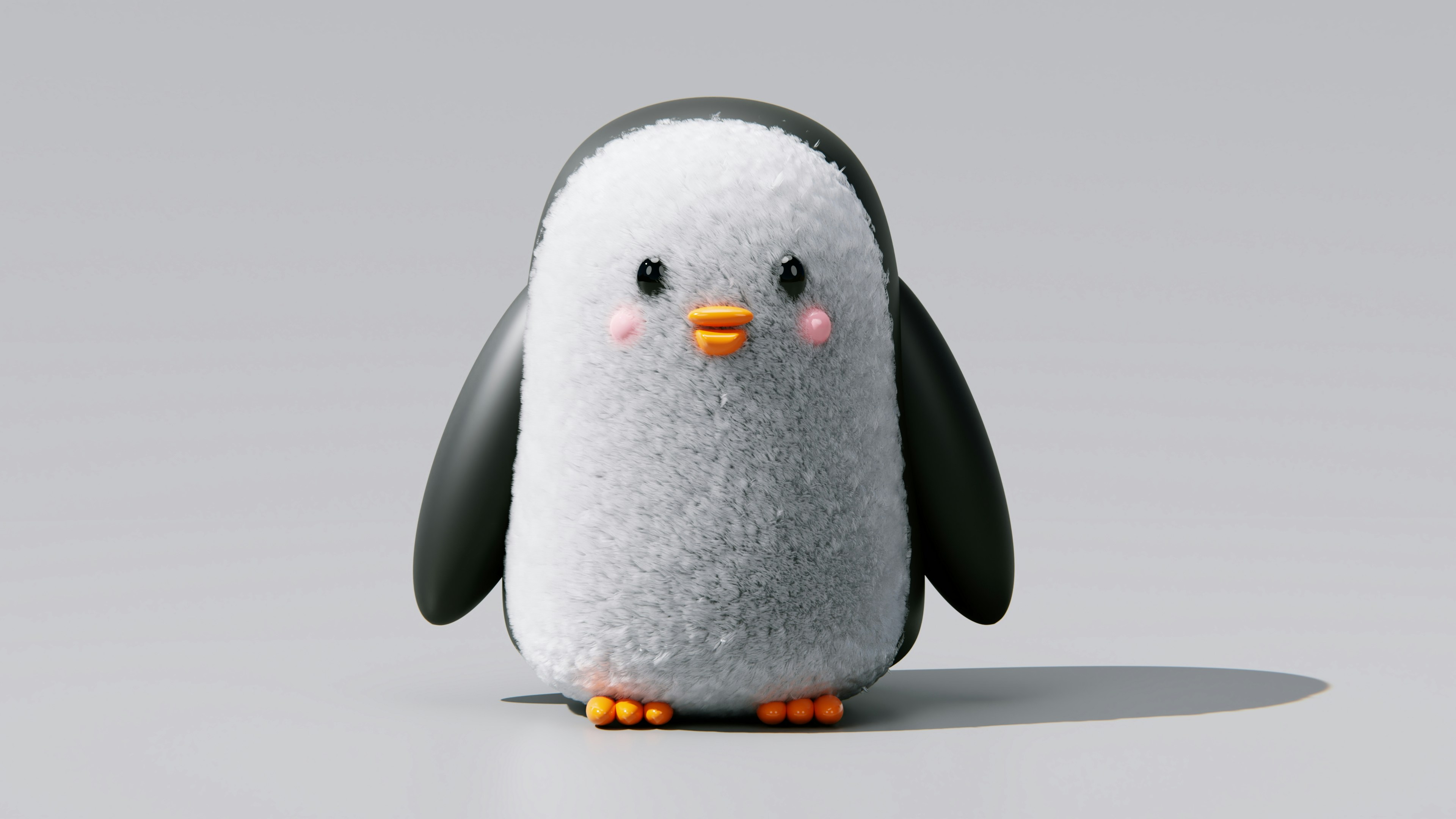 Tezpur, India - This cartoon Penguin Character made with Blender software including high res fur with the help of Blender's hair dynamics.