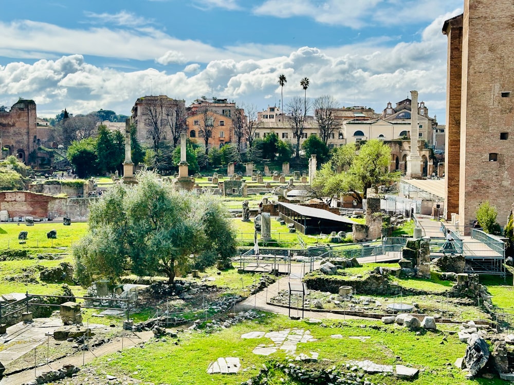 the ruins of the ancient city of pompei