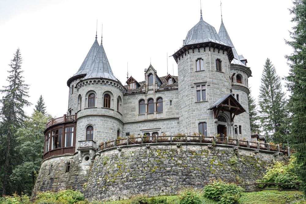 a castle like building with two towers on top of it