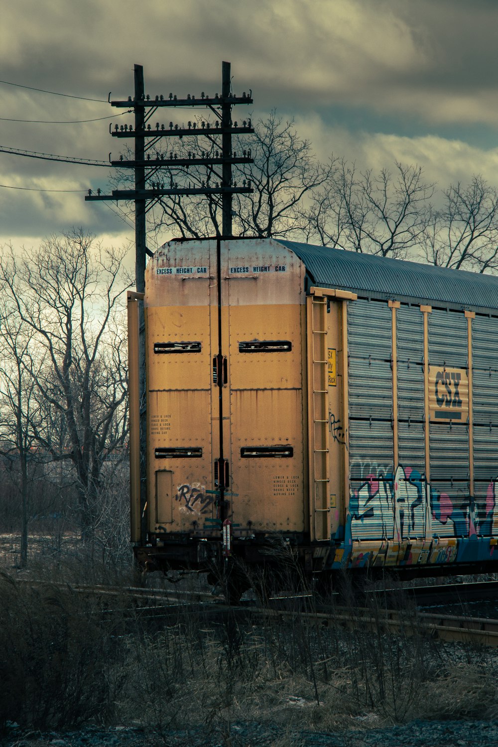 a train car with graffiti on the side of it