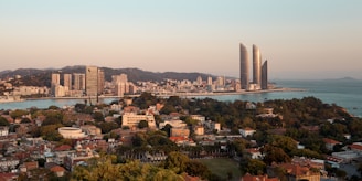a view of a city and a body of water