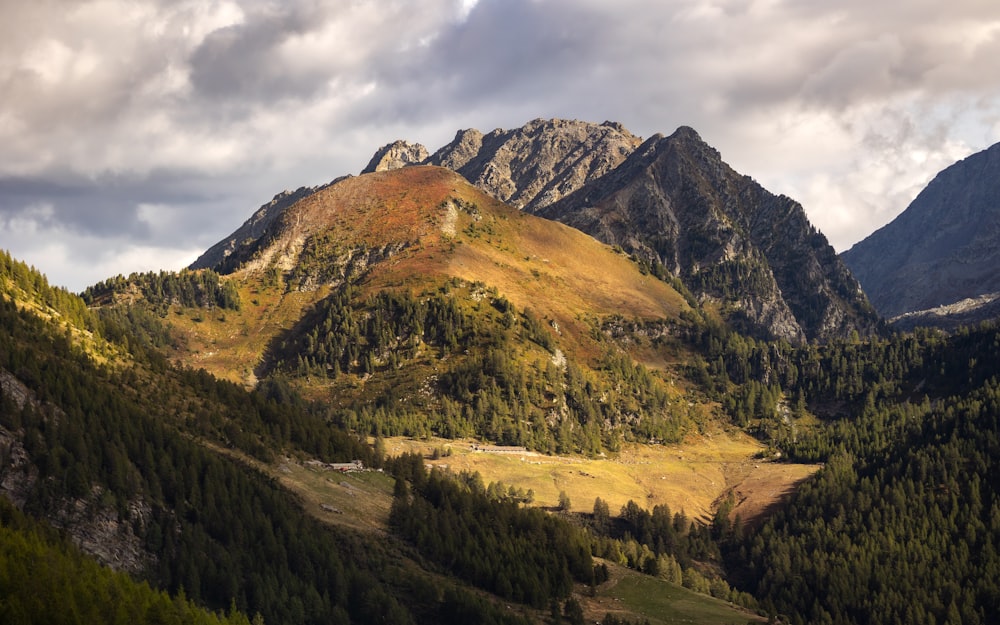 a view of a mountain range from a distance