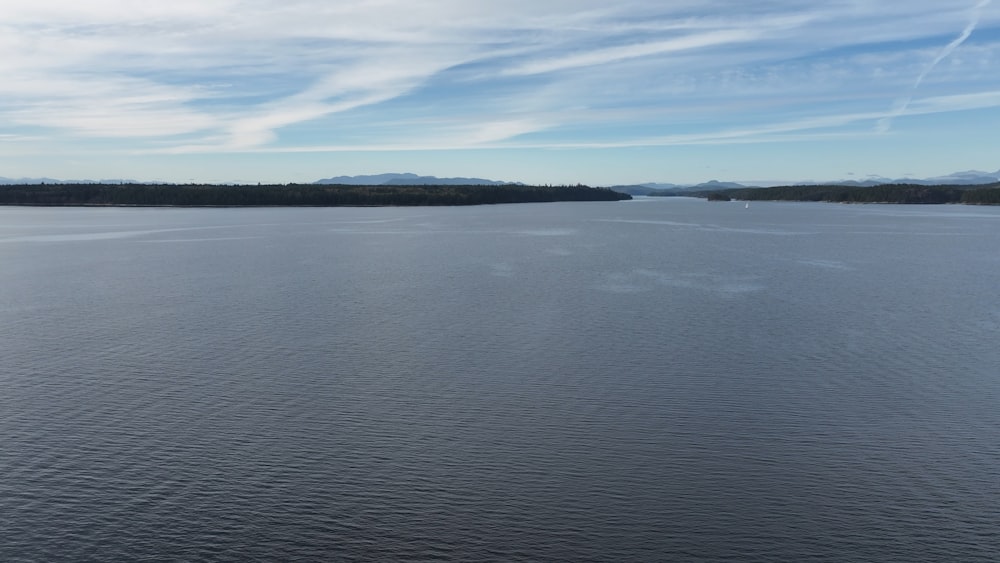 a large body of water surrounded by mountains