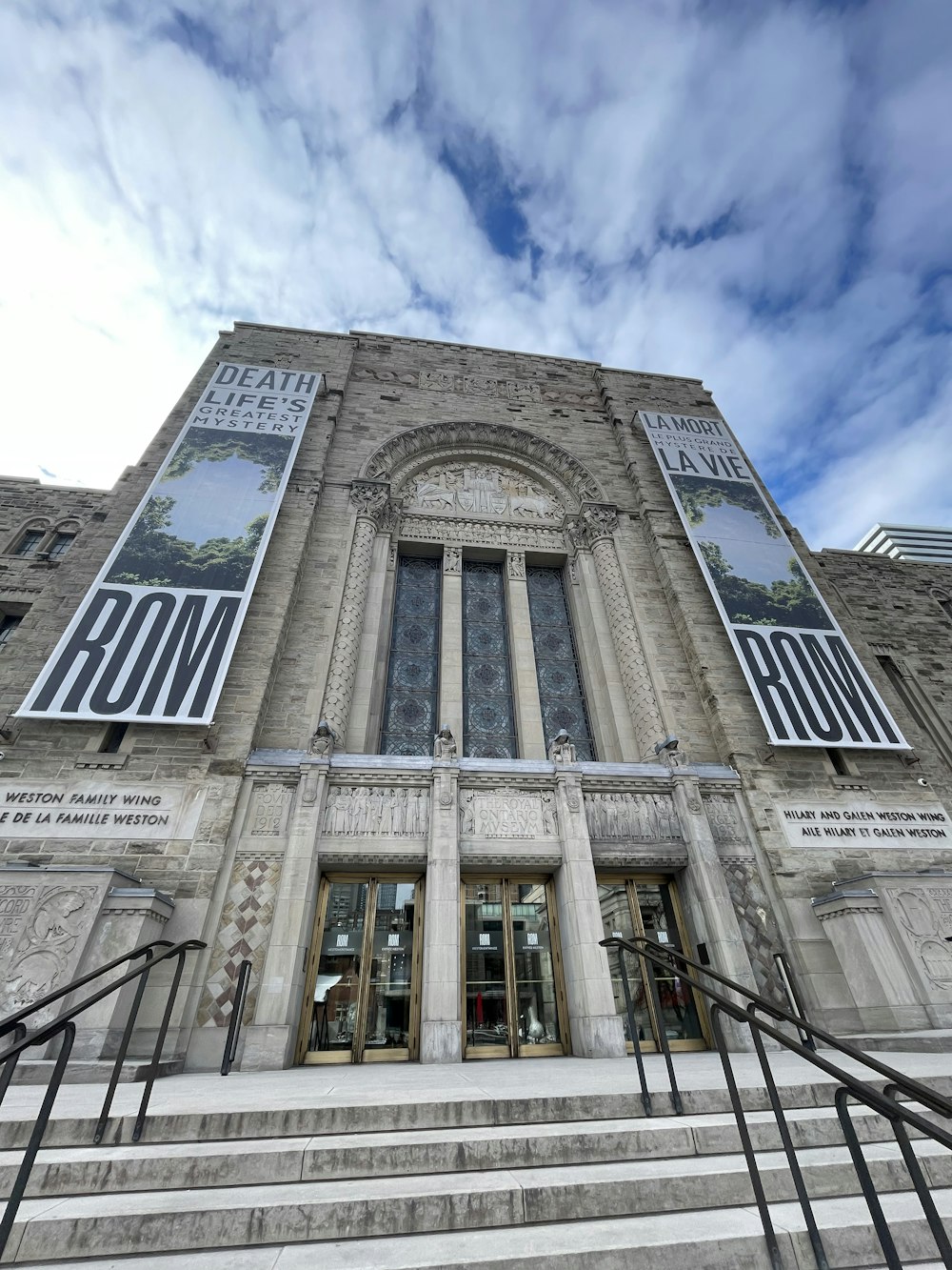 a large building with stairs leading up to it