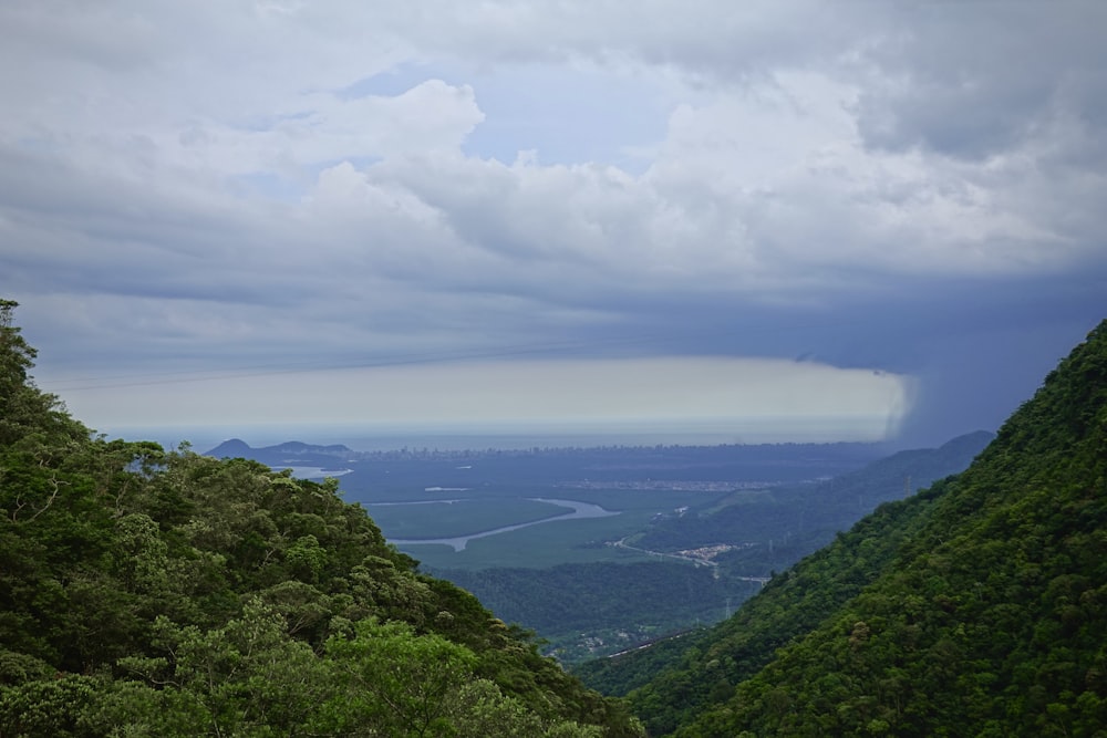 a view of a valley from a high point of view