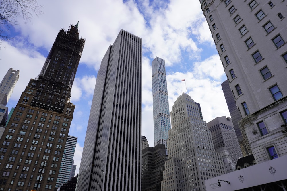 a group of tall buildings sitting next to each other