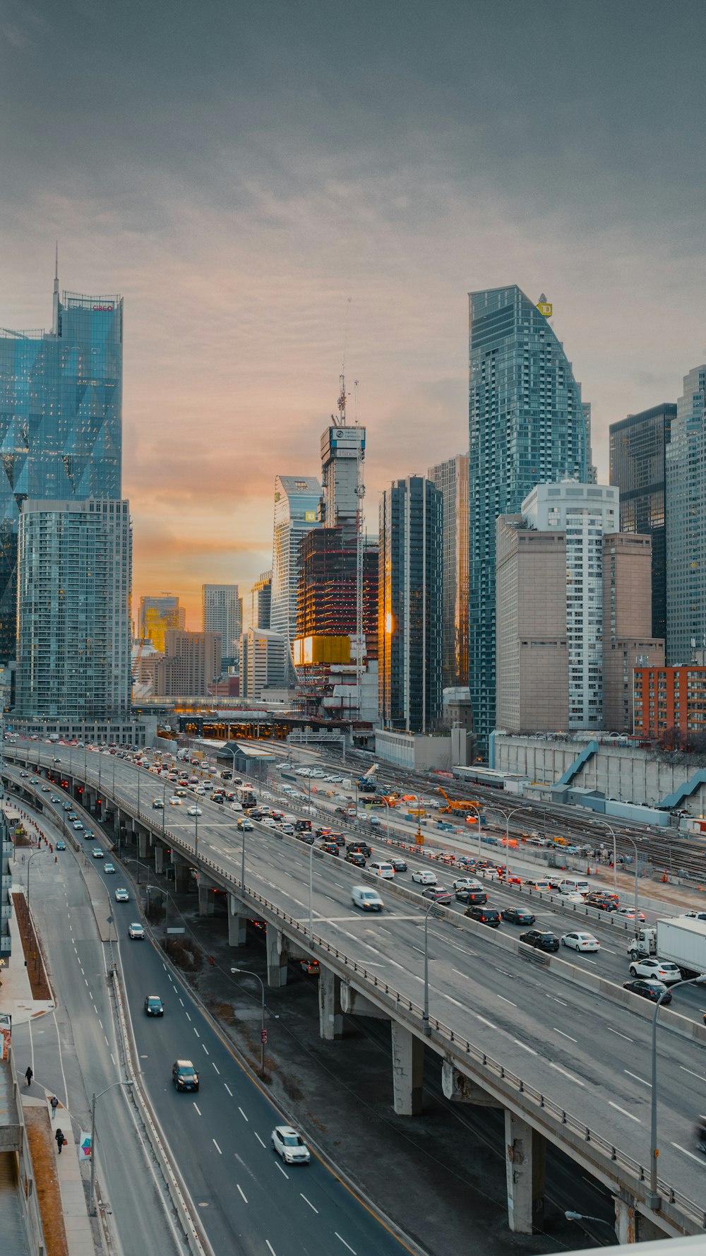 a highway with a bunch of cars on it