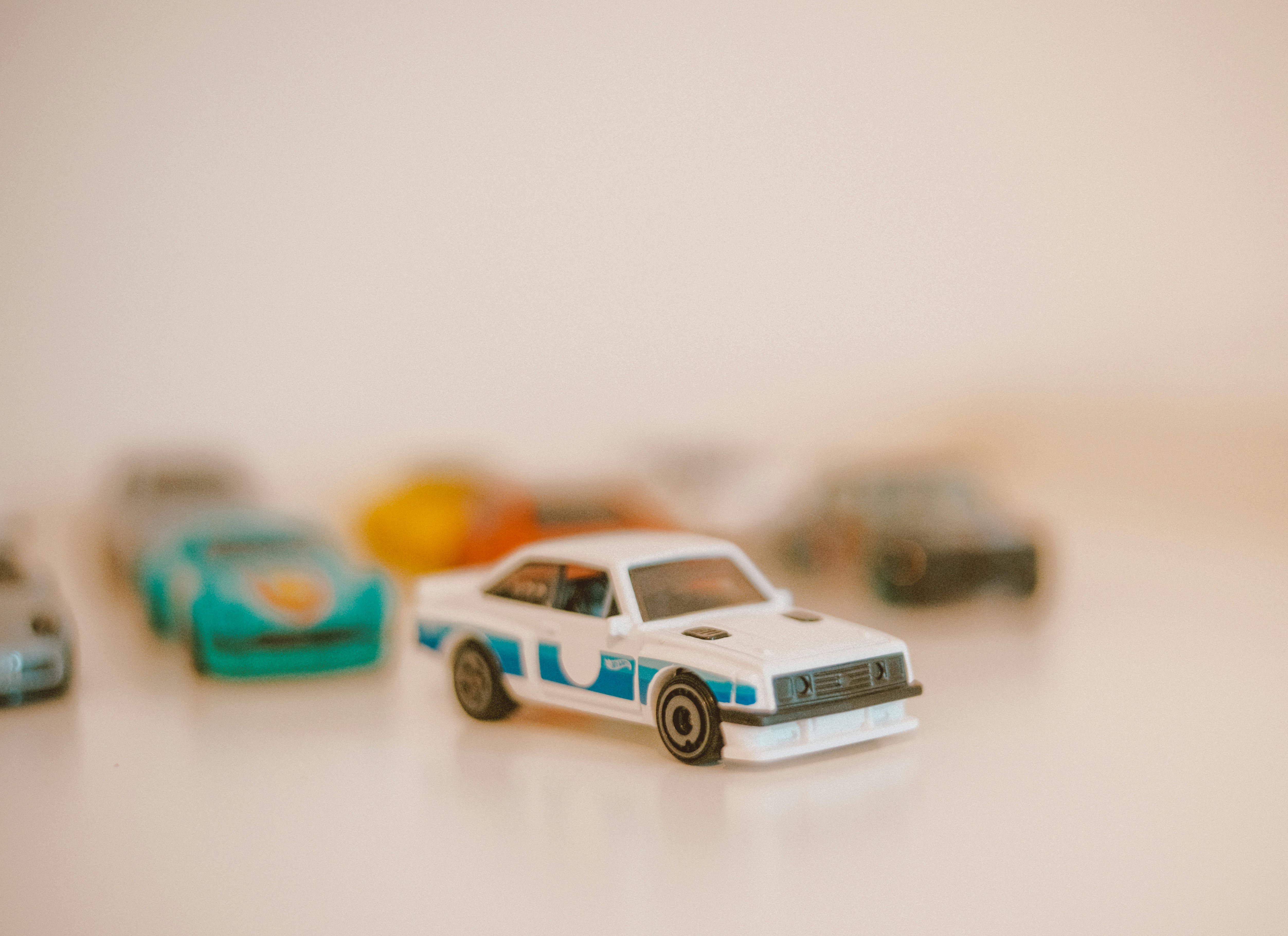 a close up of a toy car on a table