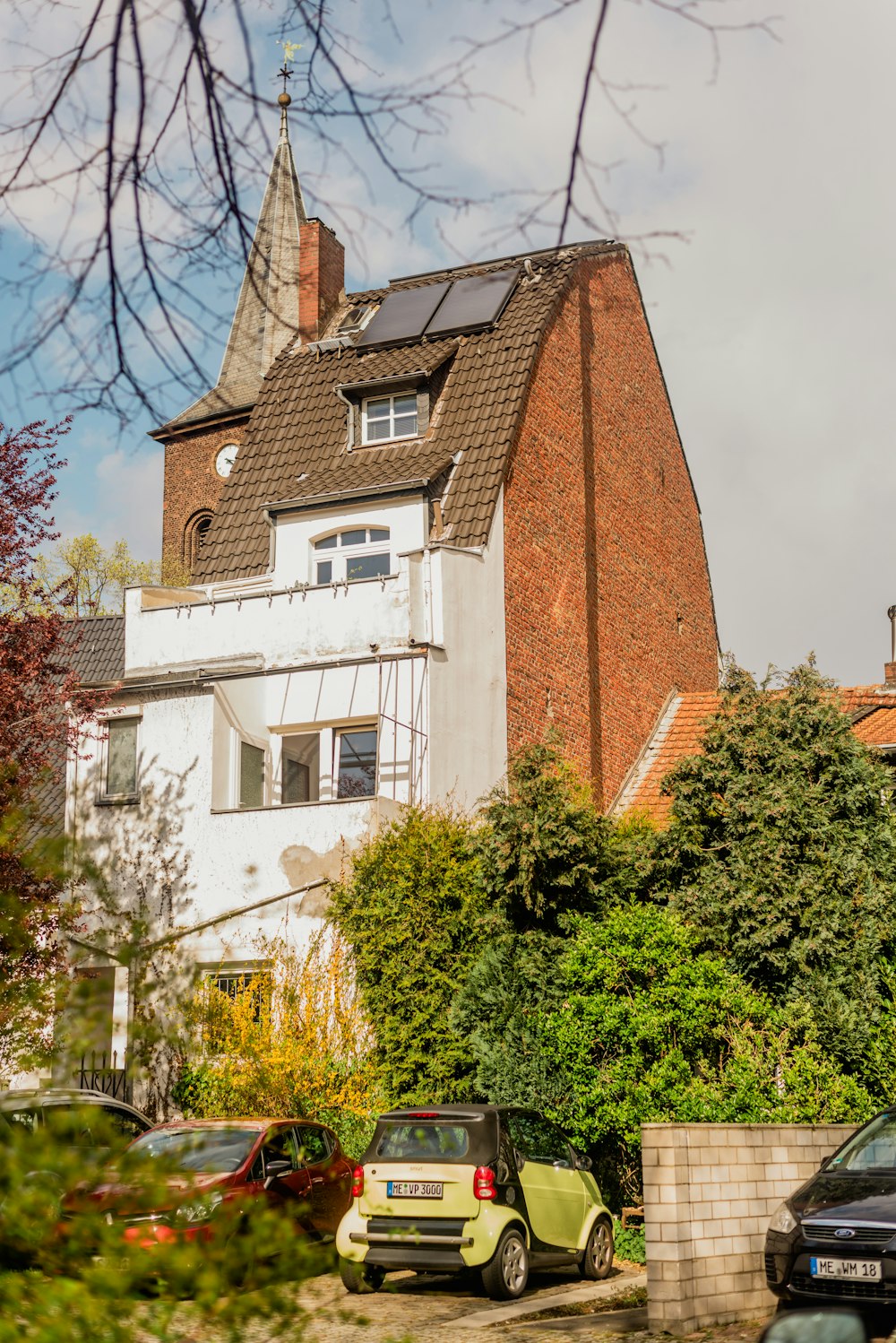 a house with a solar panel on the roof