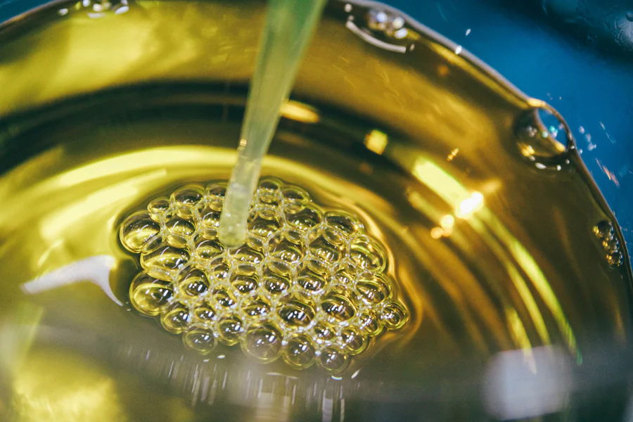 Used cooking oil stored in a container