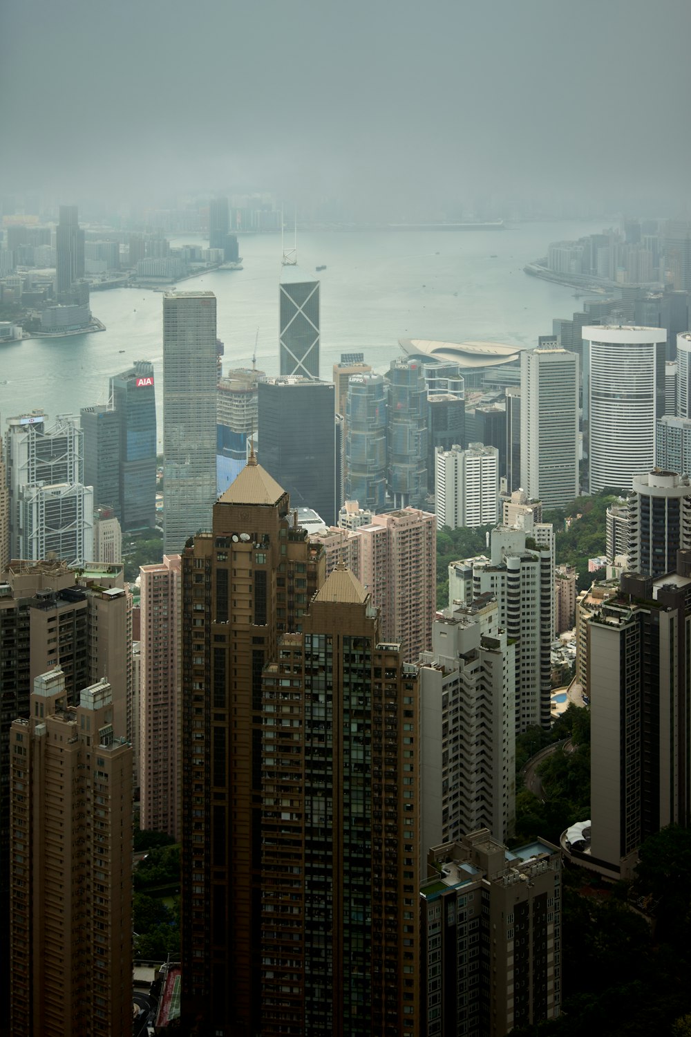 a view of a city from a tall building