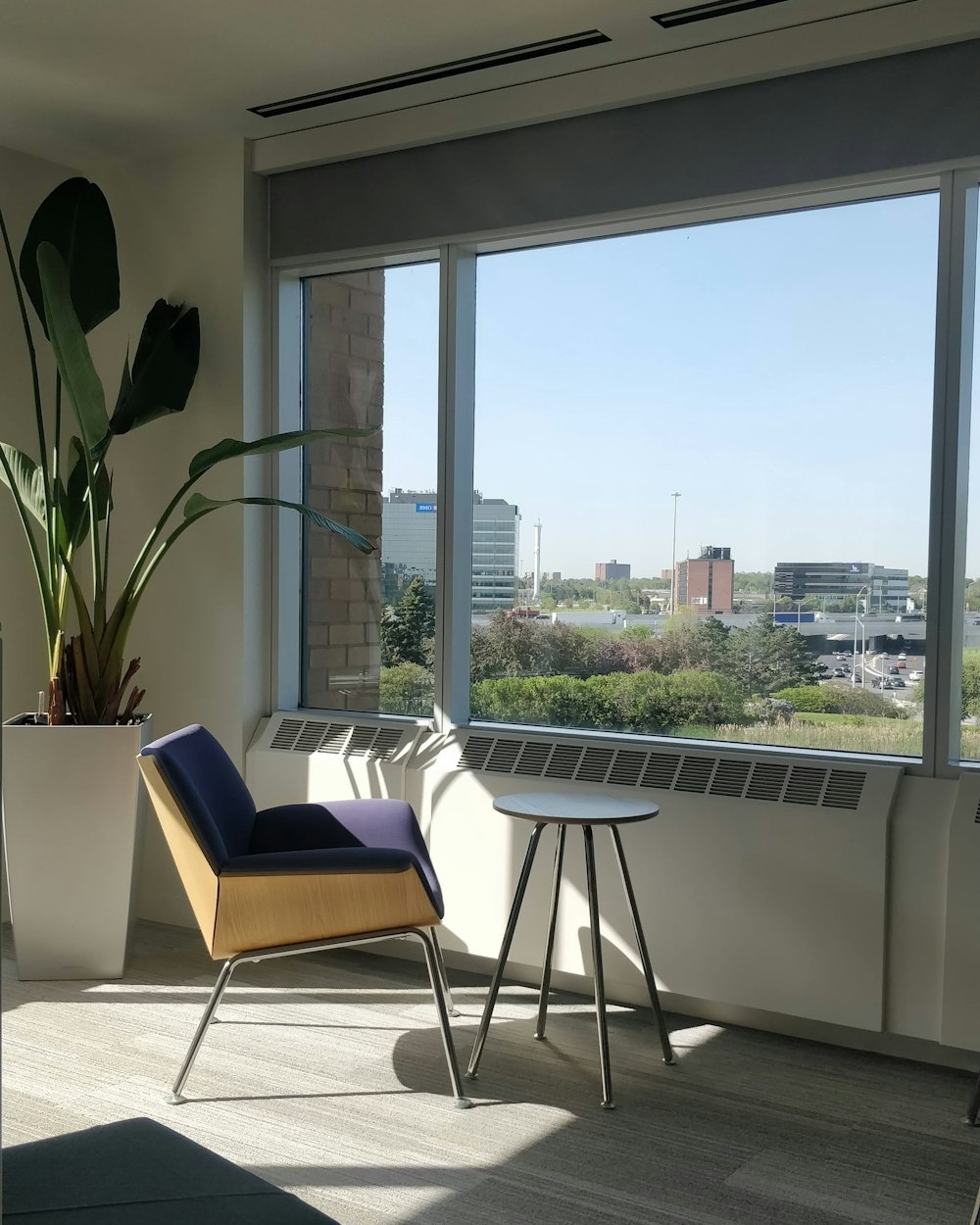 a chair and a table in a room