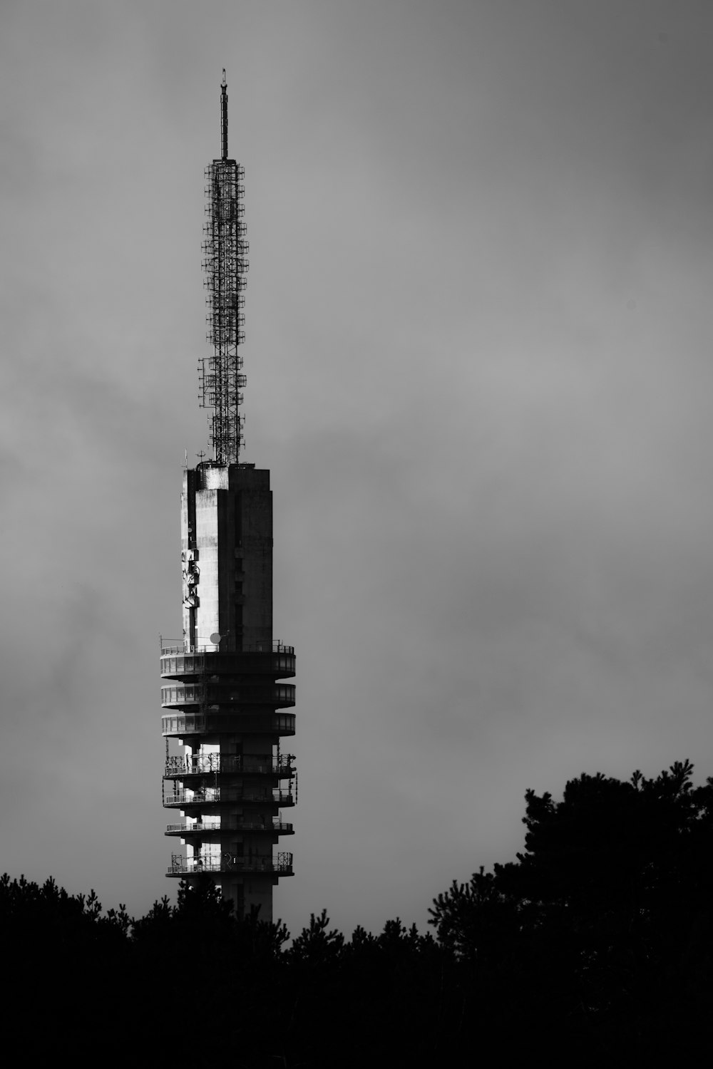 a tall tower with a sky background