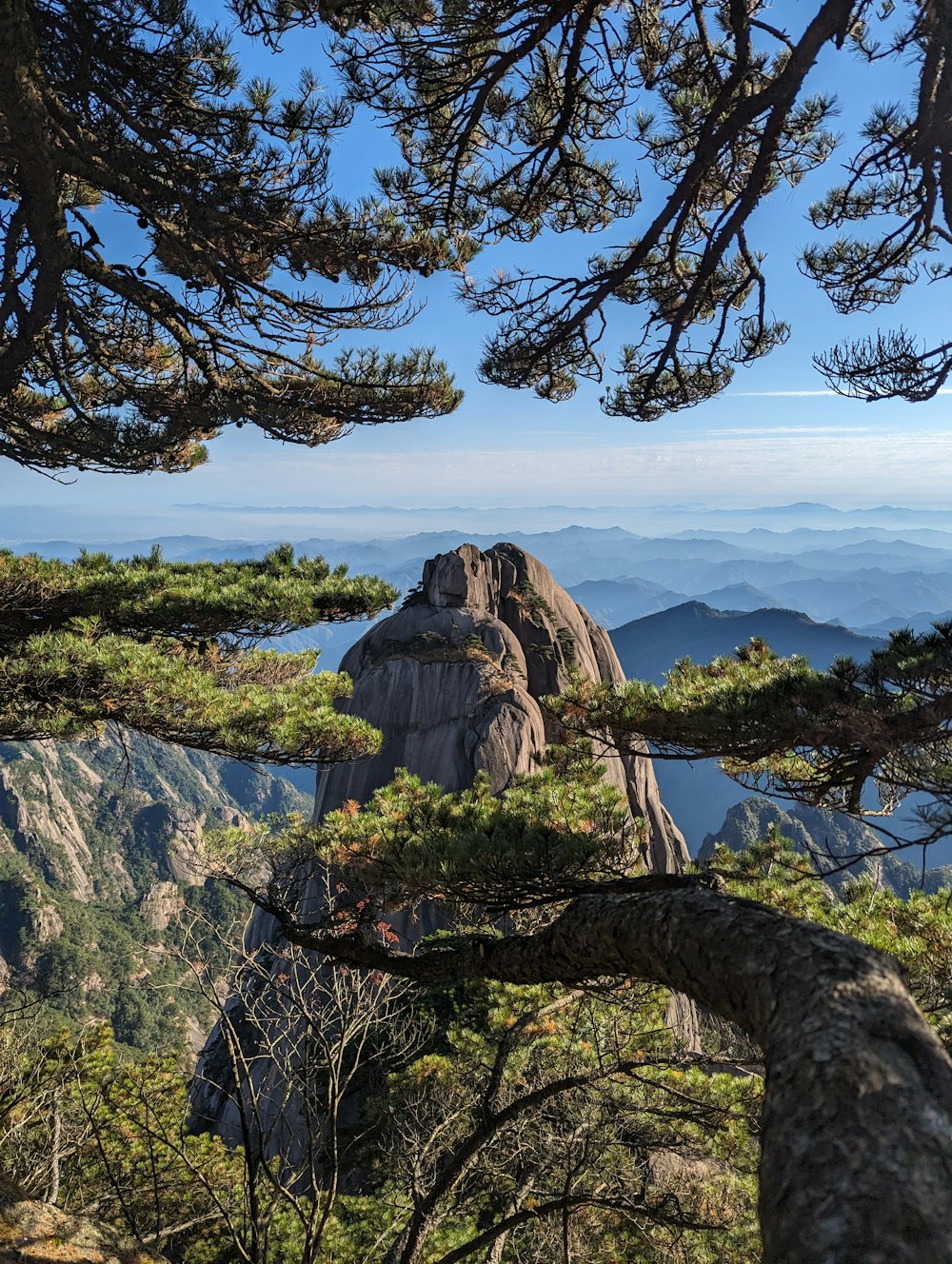 높은 곳에서 바라본 산의 모습