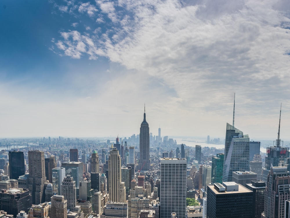 a view of a city from the top of a building