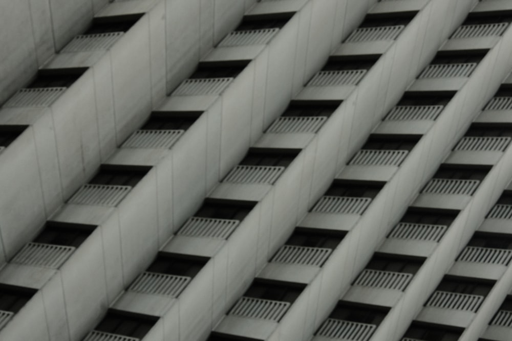 a close up of a building with many balconies