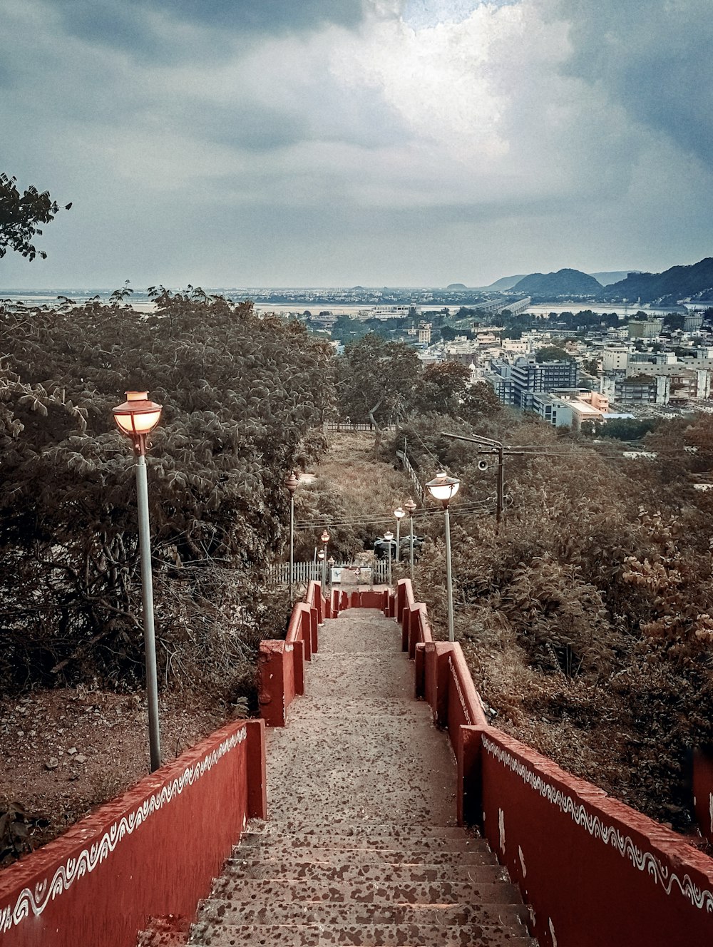 a path leading to the top of a hill