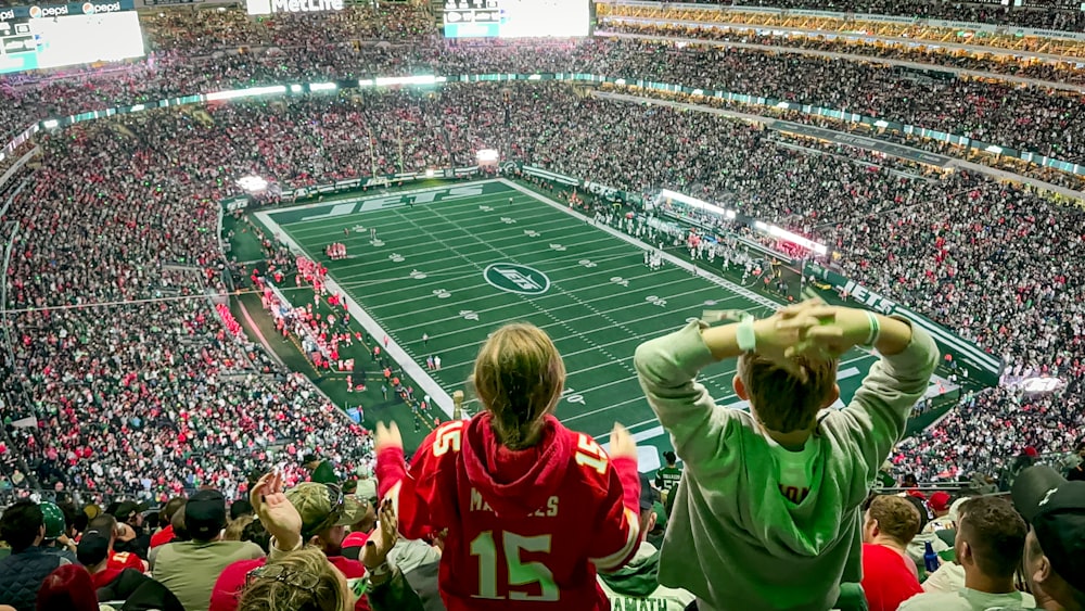 a football stadium filled with lots of people