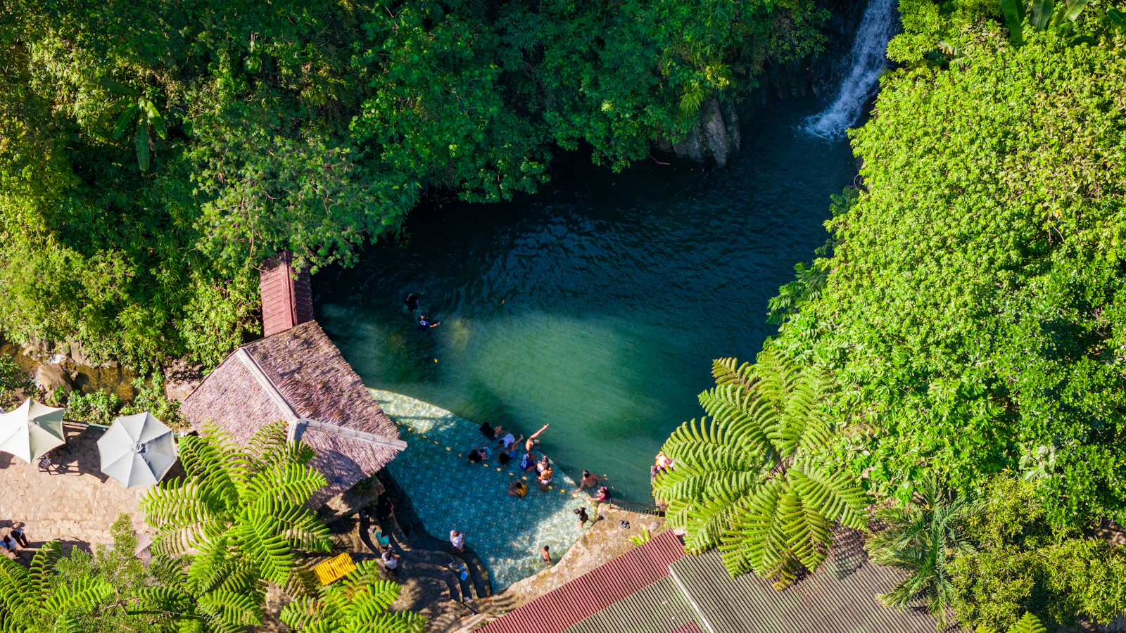 The turquoise pools of Kawasan Falls in the Cebu jungle