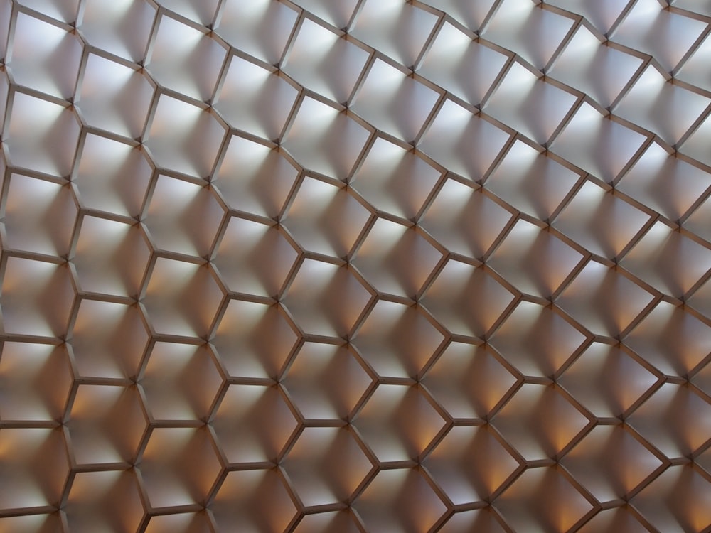 a close up view of a metal mesh fence