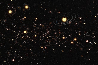an image of a bunch of planets in the sky