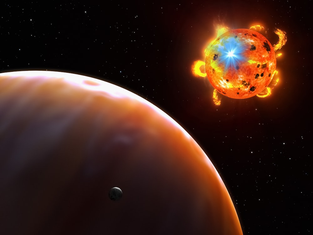 an artist's rendering of a planet with a star in the background