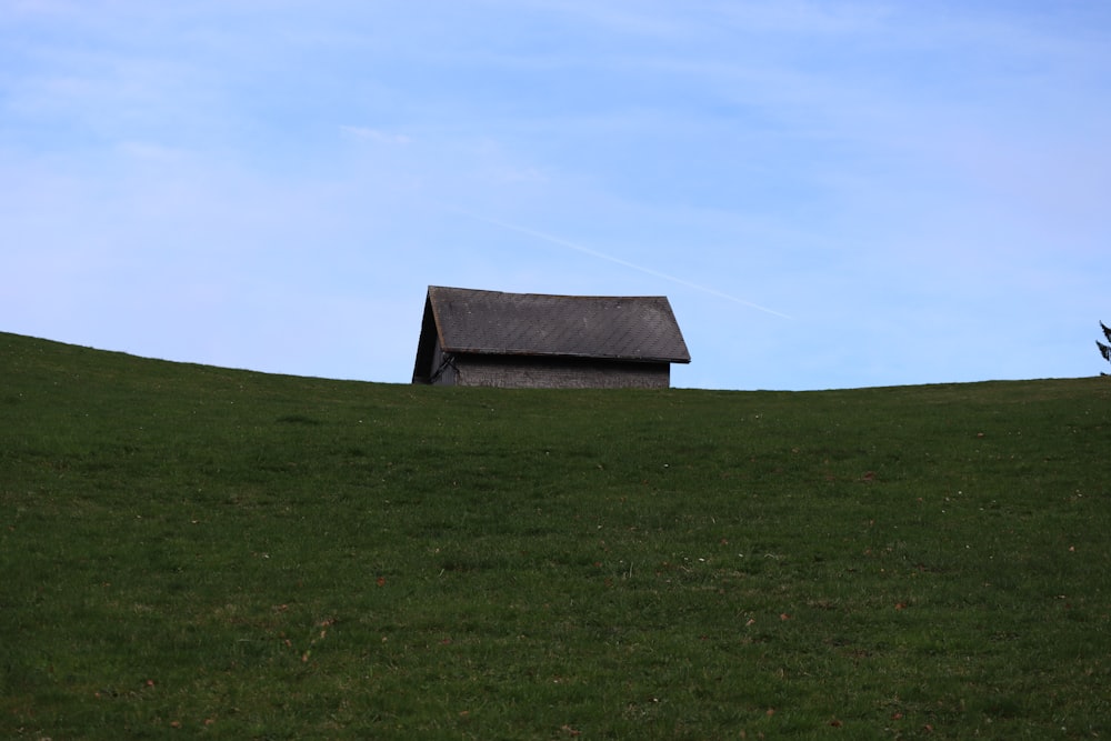 a house sitting on top of a lush green hillside