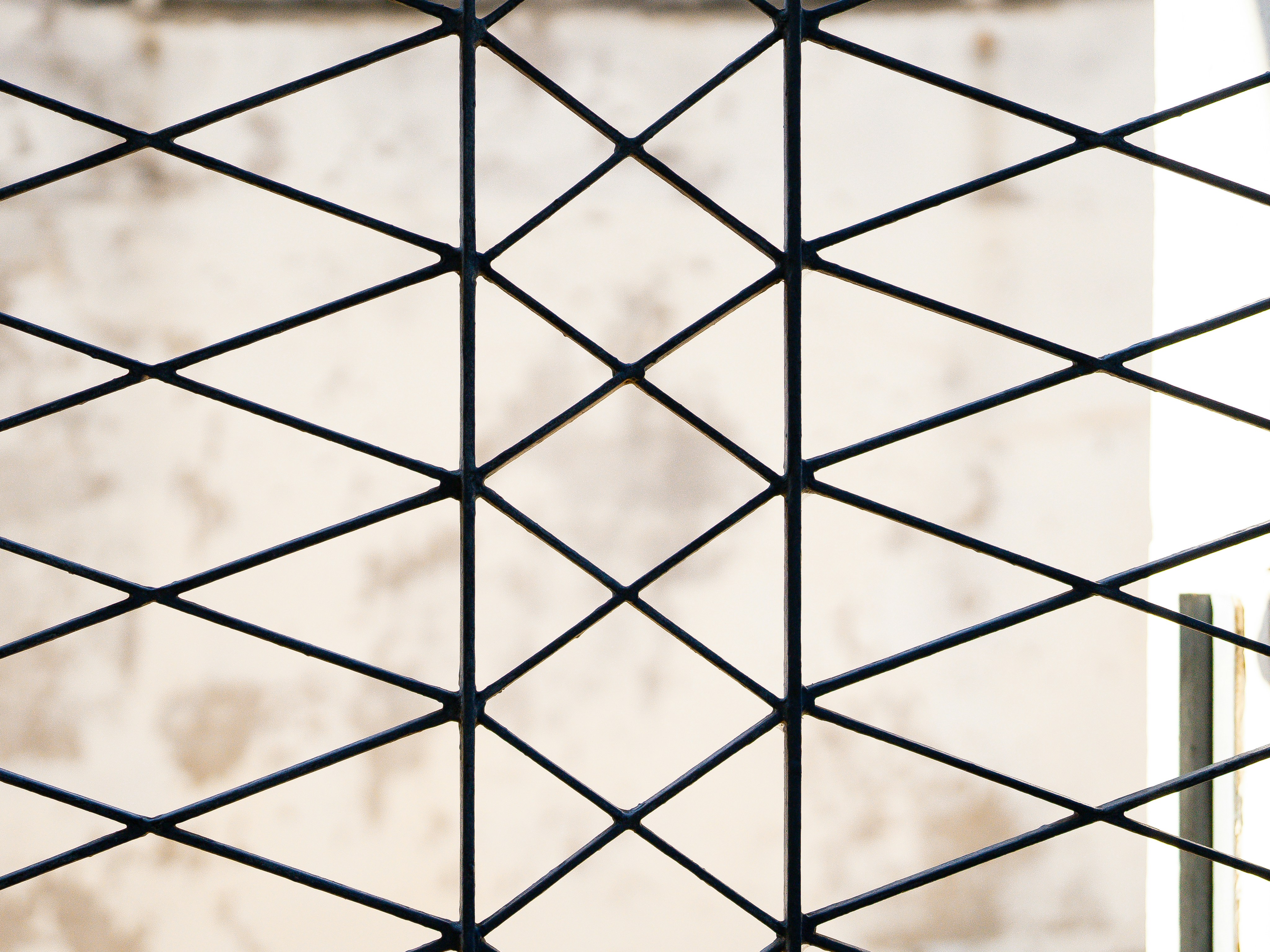 Metal fence geometric pattern