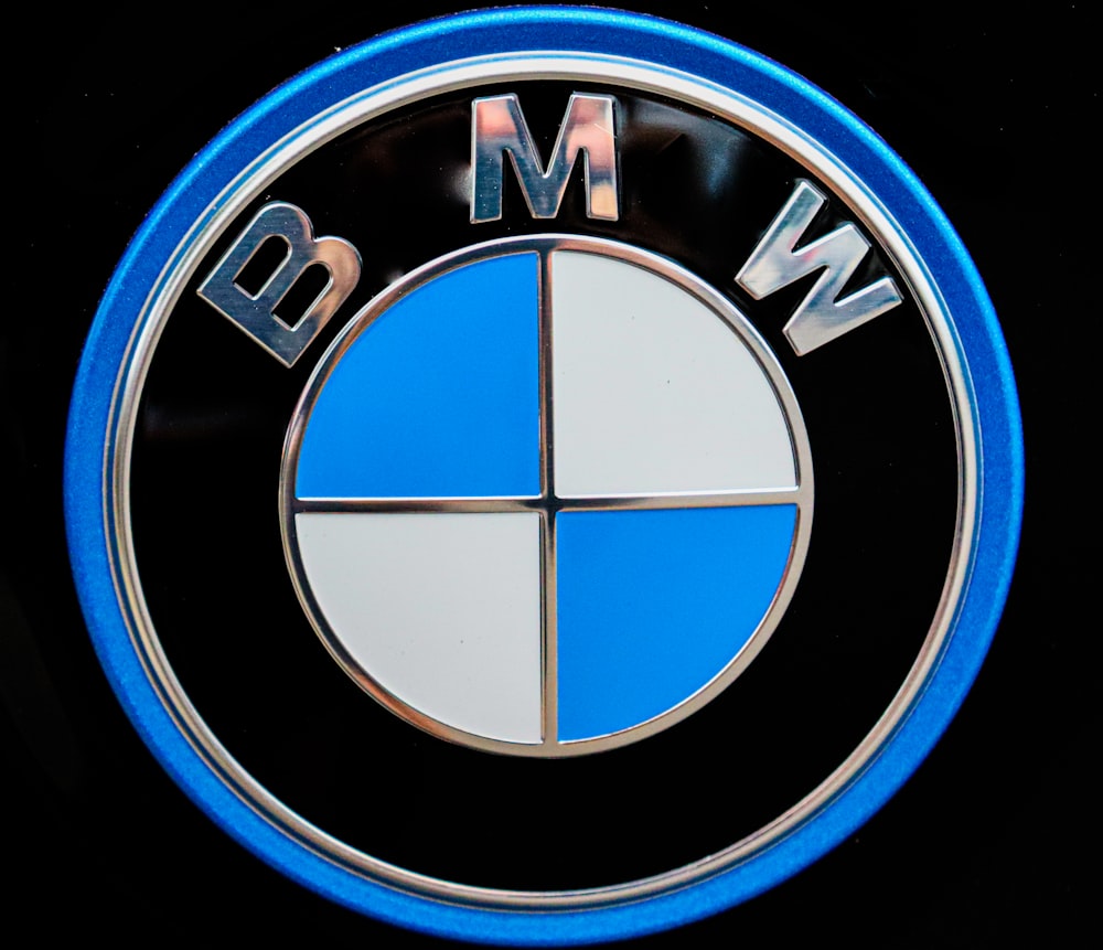 a close up of a bmw emblem on a car