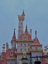 a very tall building with a clock on it's side