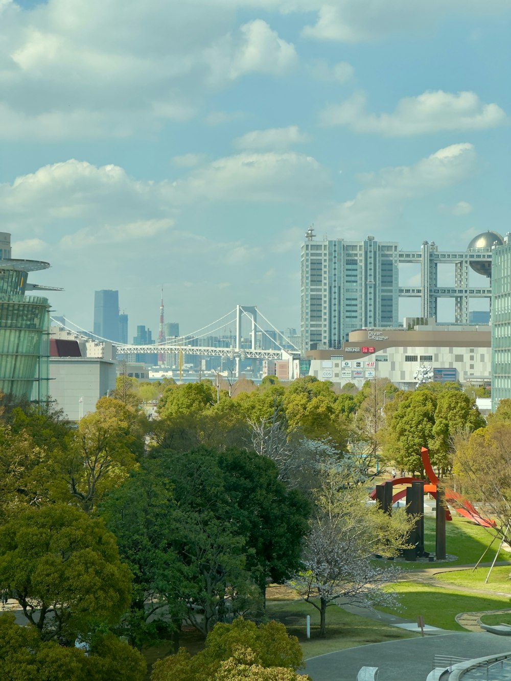 a view of a city from a distance