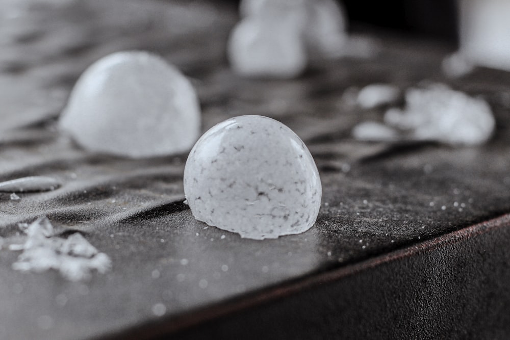 a close up of some kind of white substance on a table