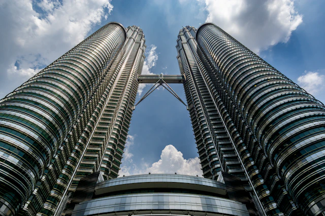 Petronas Twin Towers and their skybridge in Kuala Lumpur