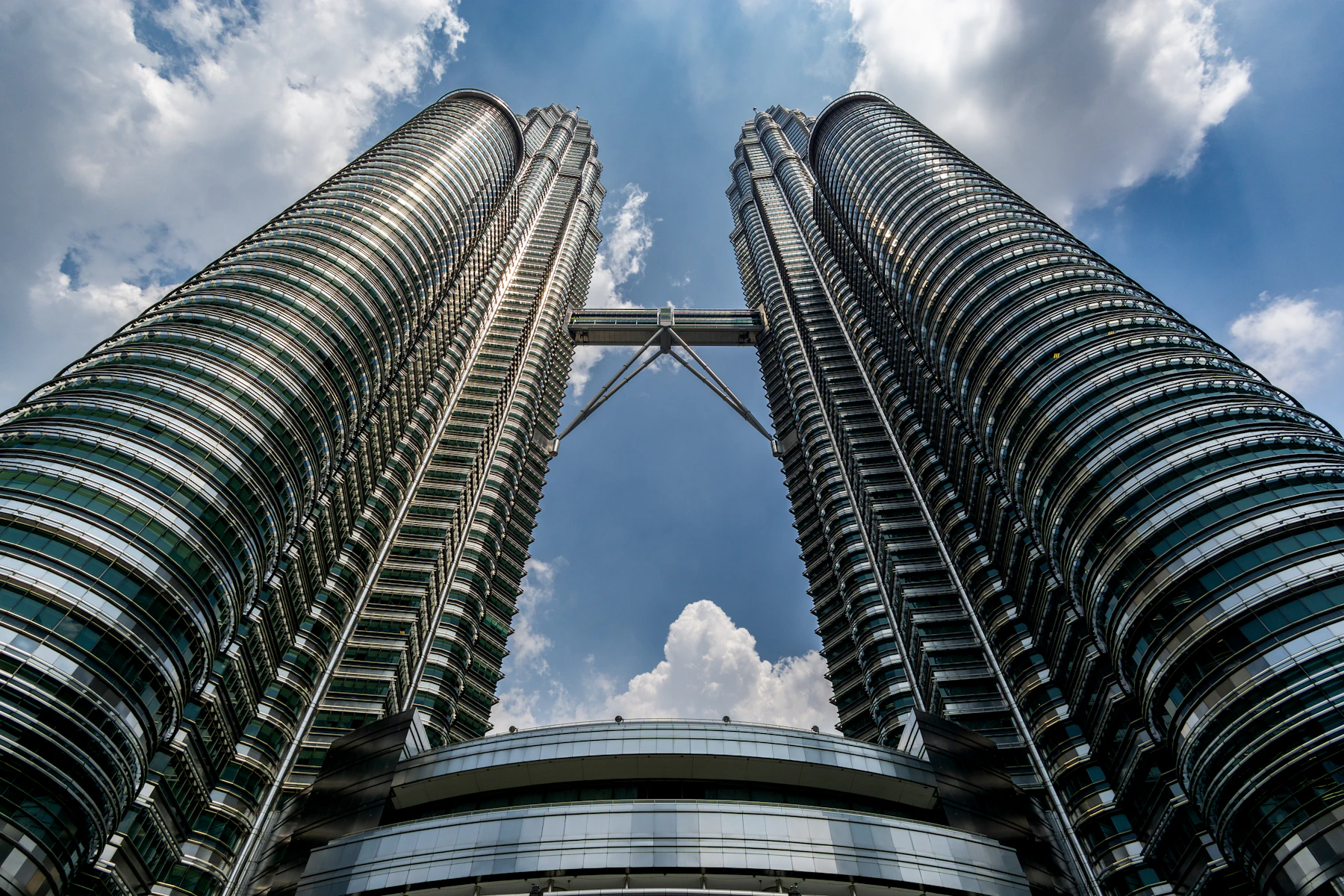 Petronas Twin Towers and their skybridge in Kuala Lumpur