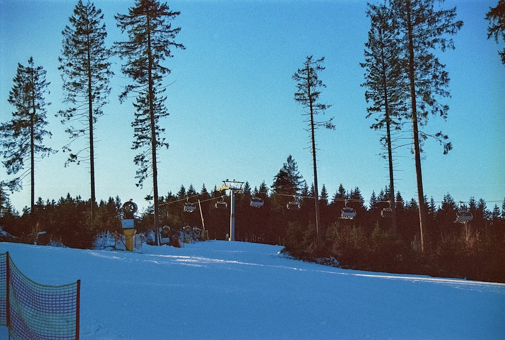 a man riding skis down a snow covered slope