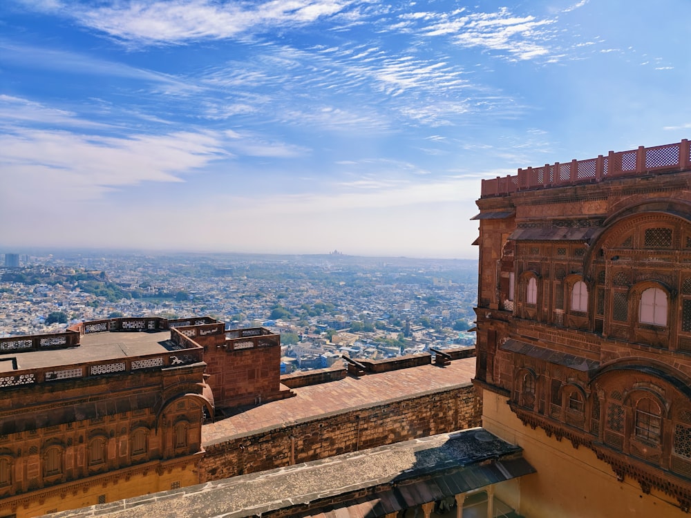 a view of a city from the top of a building