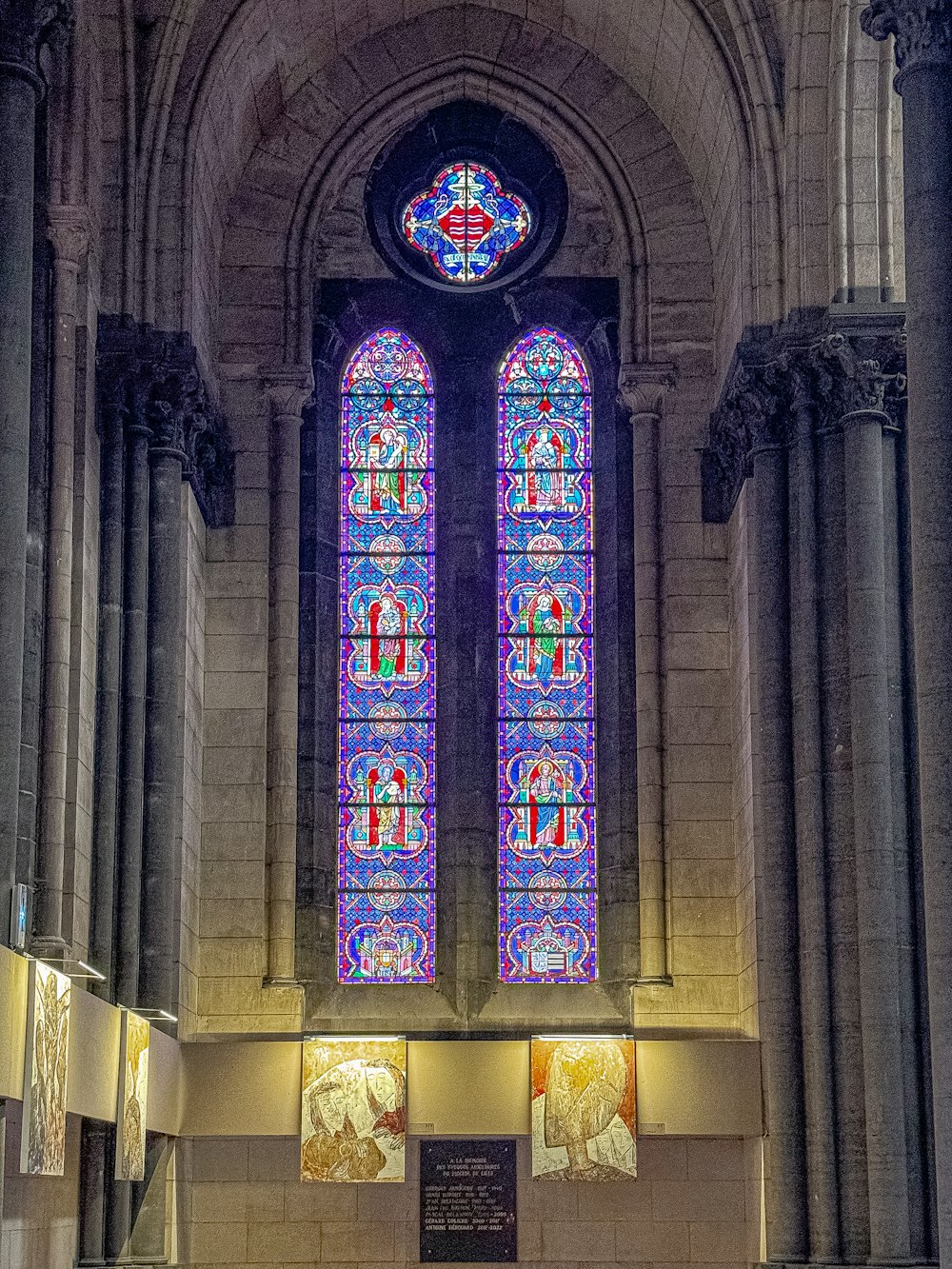 a large cathedral with a stained glass window