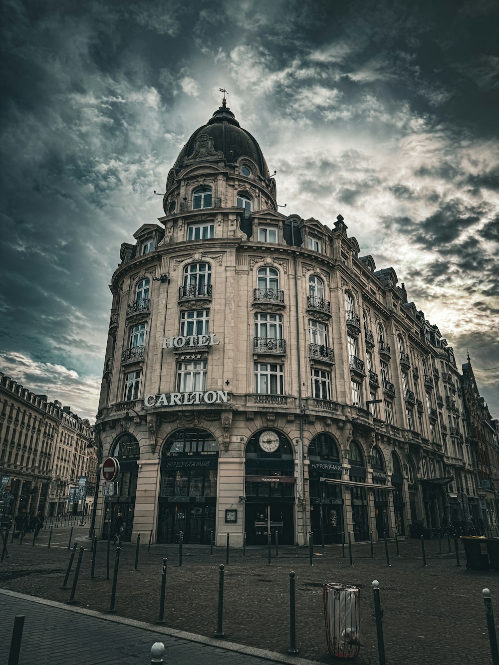 a large building with a clock on the front of it