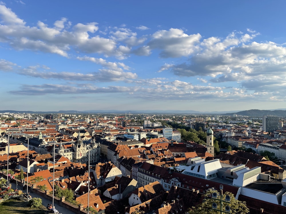 a view of a city from a high point of view