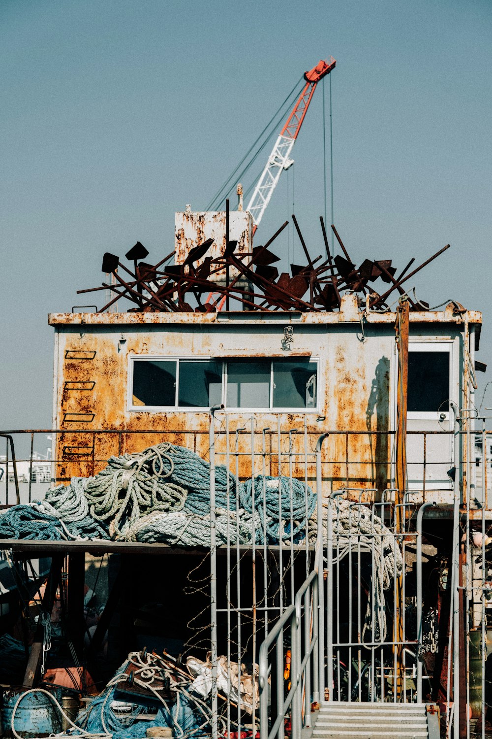 a building with a crane on top of it