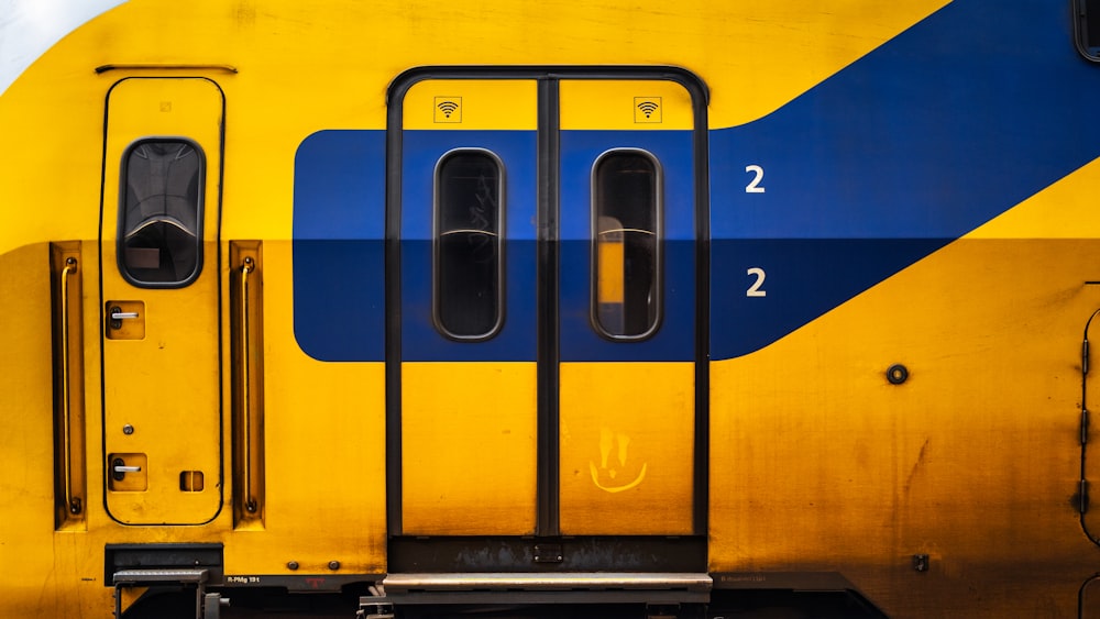 a close up of the door of a train