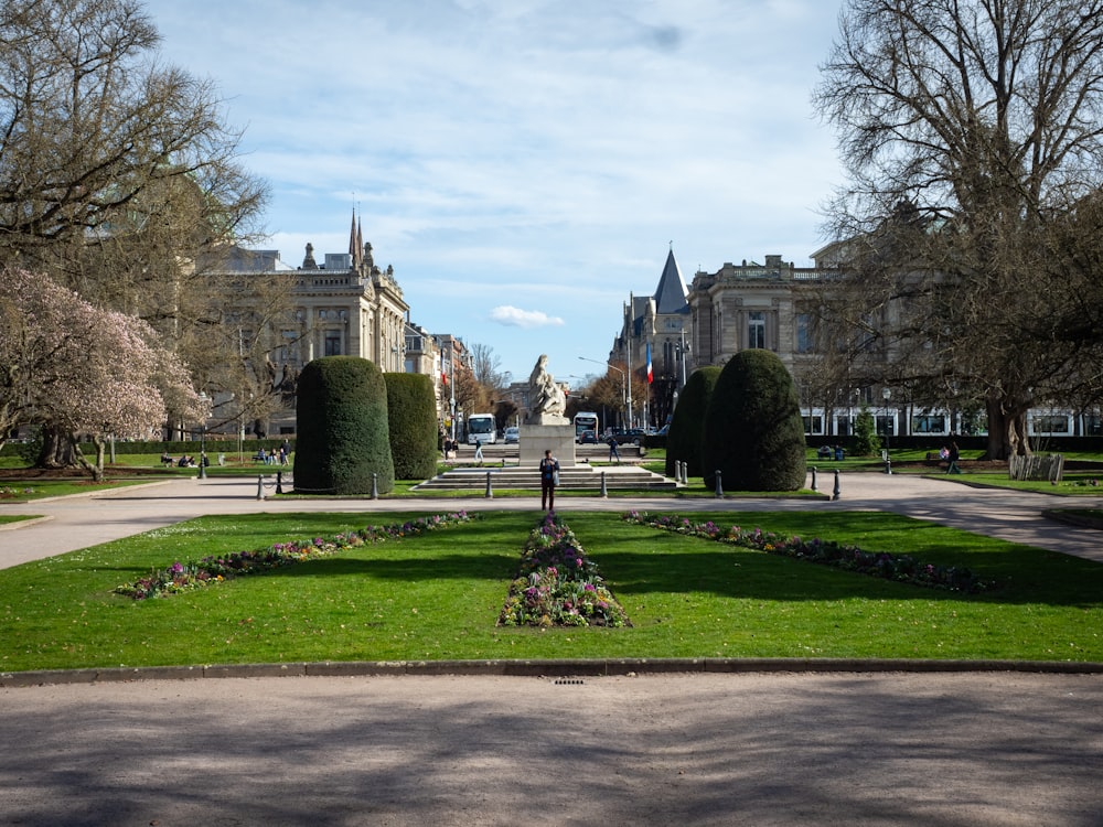 a man standing in the middle of a park