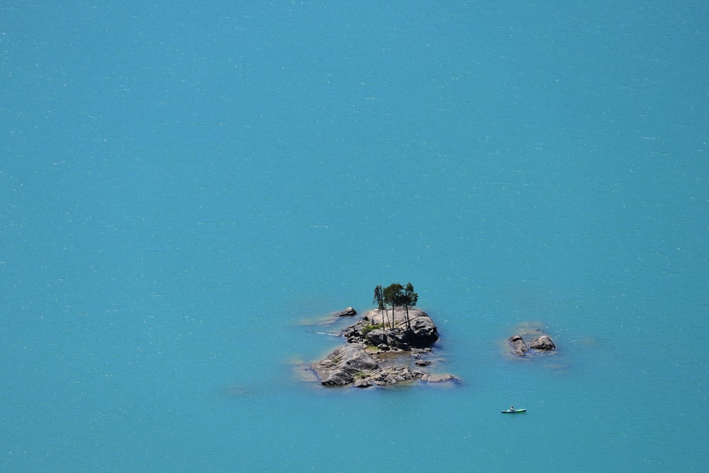 a small island in the middle of a body of water