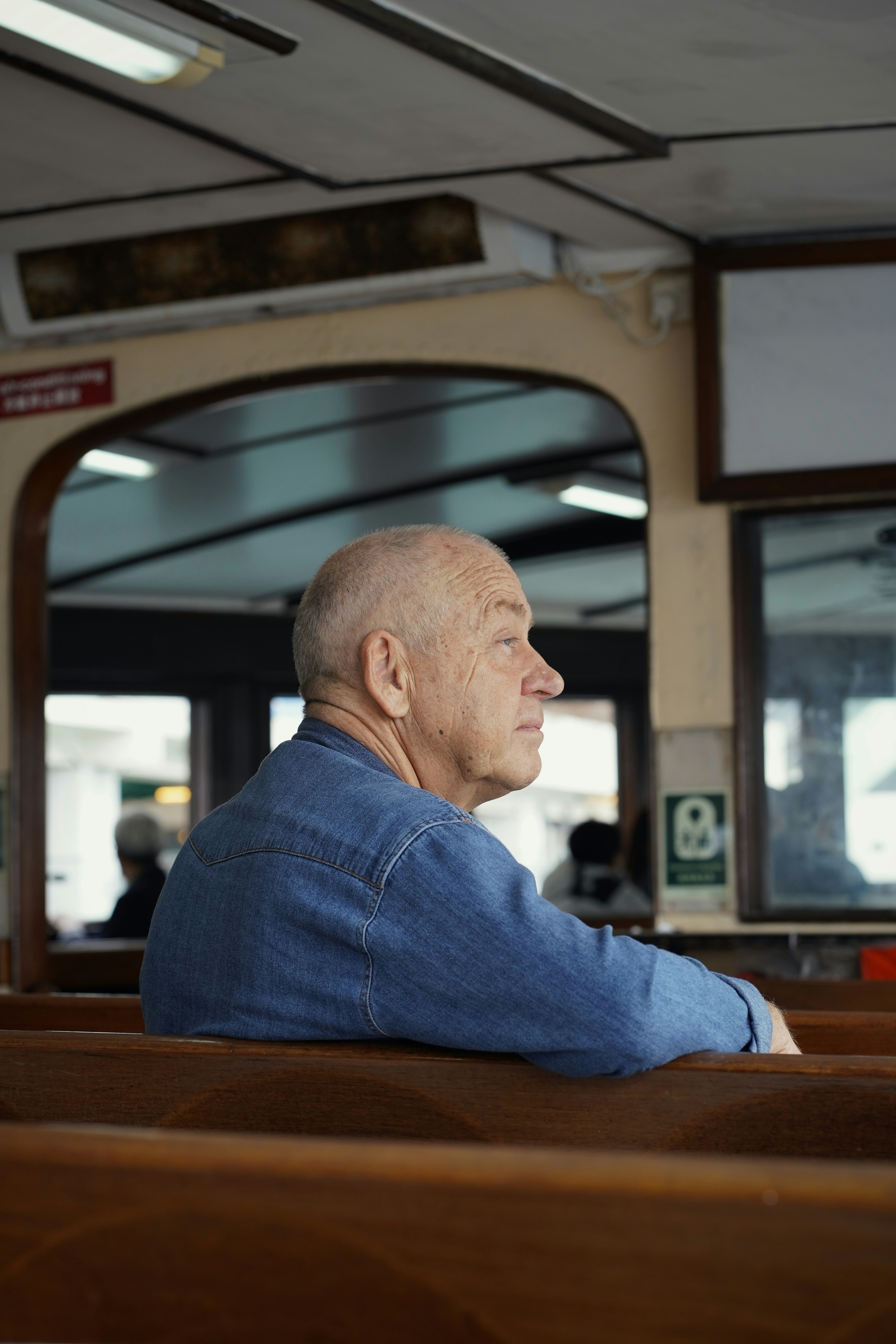 Tourist in the Star Ferry.