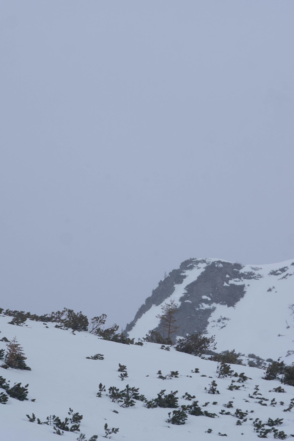 a person walking up a snow covered hill