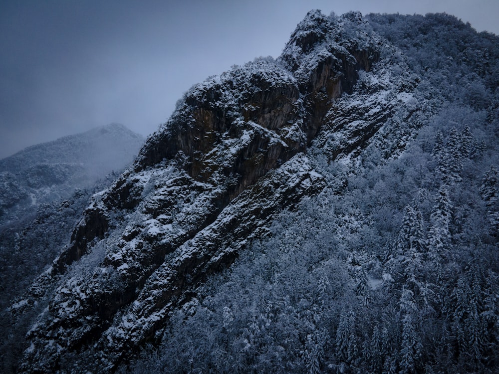 a very tall mountain covered in lots of snow