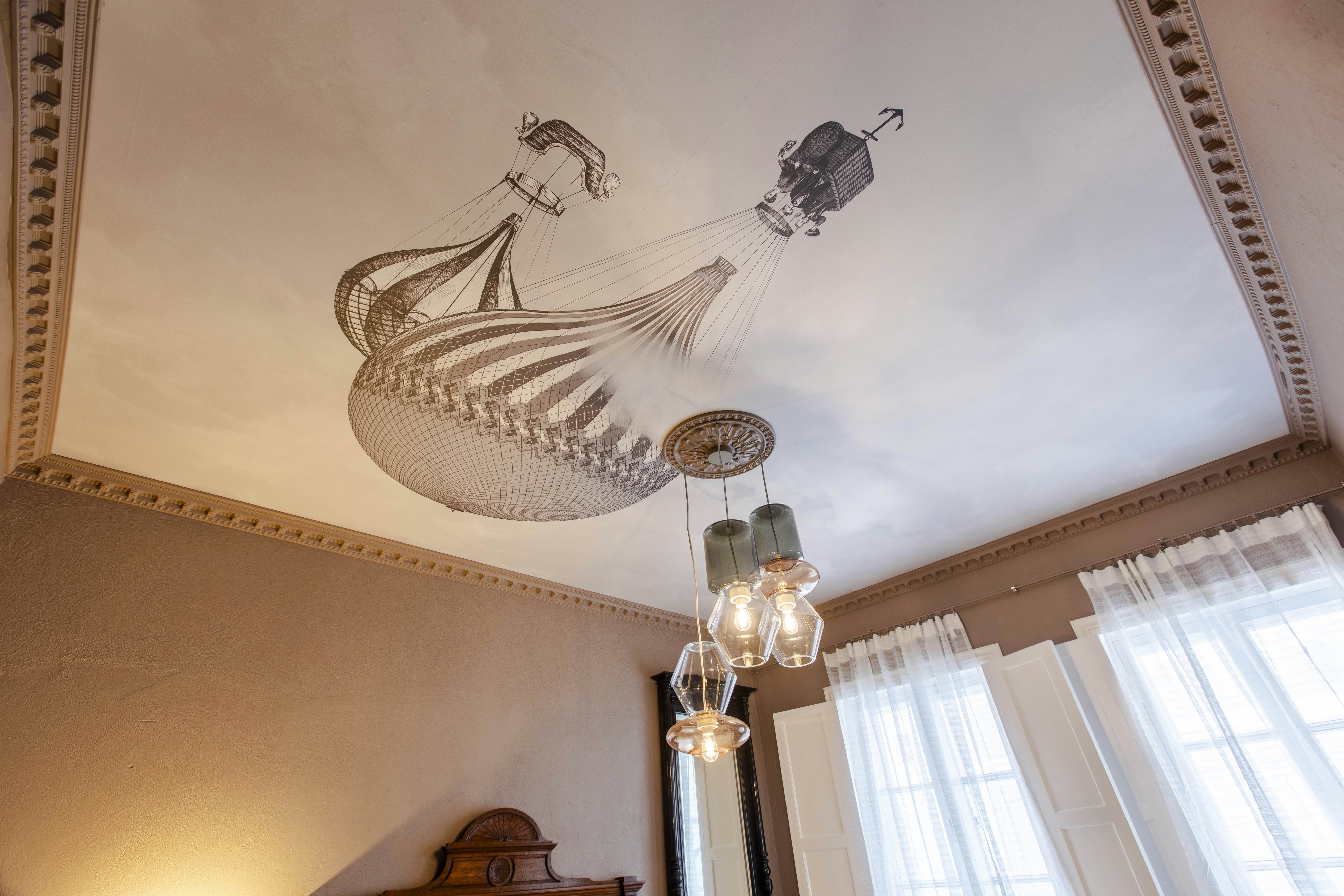 Ceiling mural installation