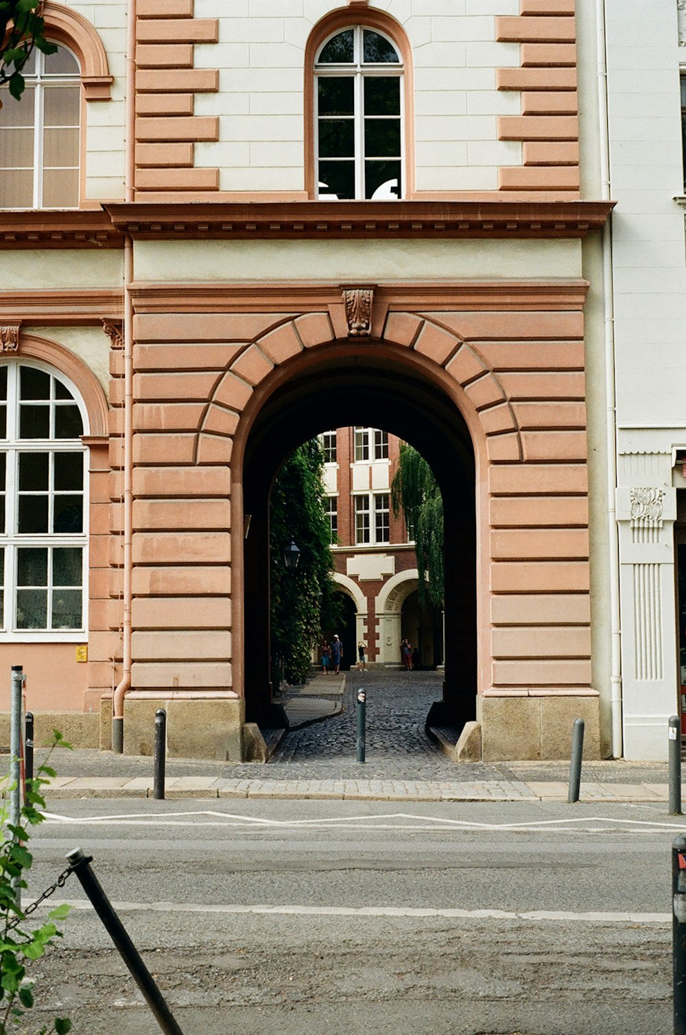 a large building with a clock on the front of it