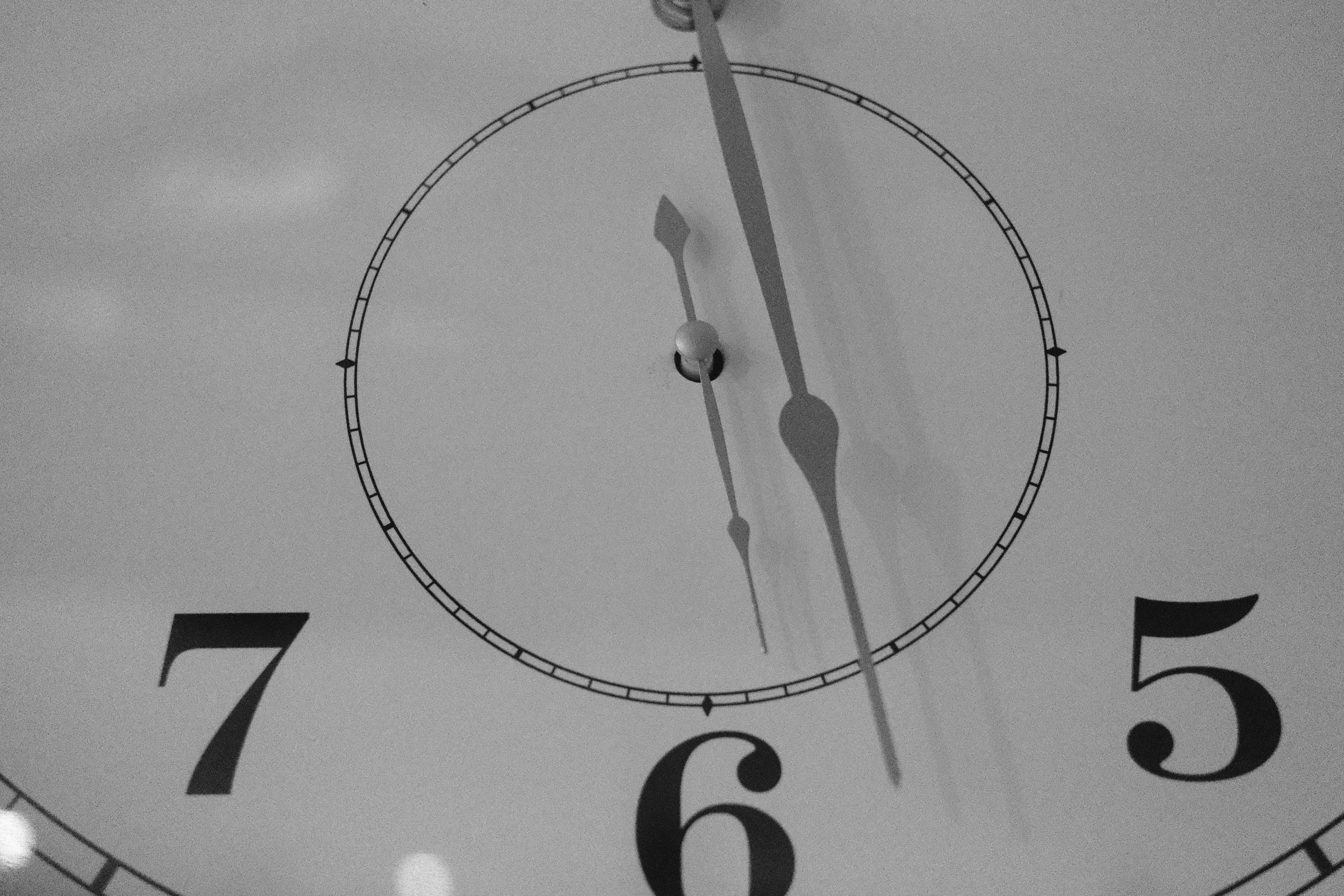 Black and white clock face